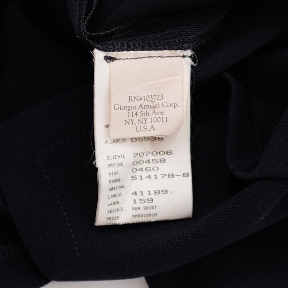 Giorgio Armani Black Label shirt 50 US 40 high neck navy $1900 - Picture 10 of 10